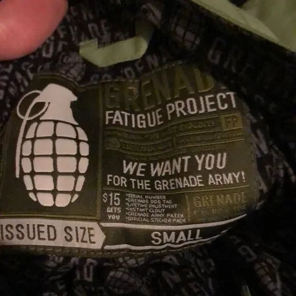Men's Grenade Fatigue Project Green Snow Pants
